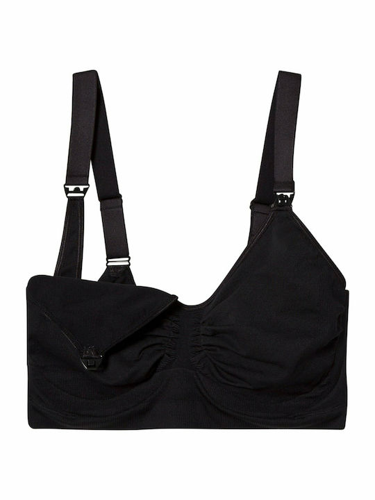 Carriwell GelWire Seamless Maternity & Nursing Sports Bra with Clips Black