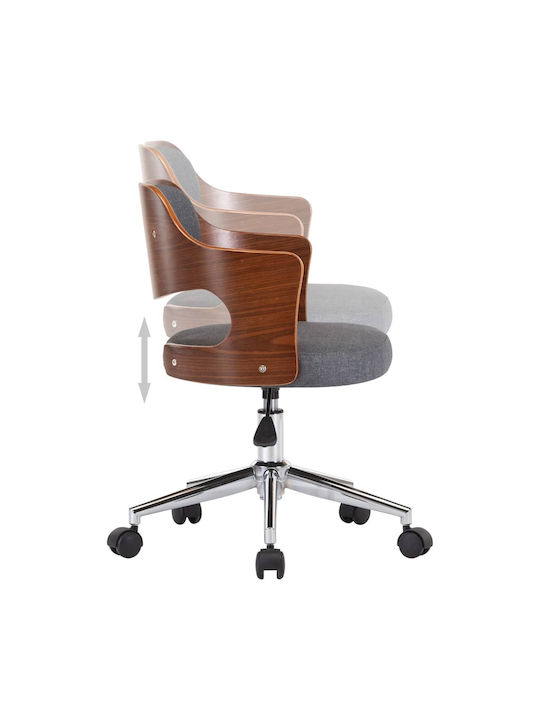 Swivel Visitor Chair with Arms & Wheels Γκρι 47.5x53x76cm 6pcs