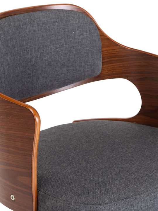 Swivel Visitor Chair with Arms & Wheels Γκρι 47.5x53x76cm 6pcs
