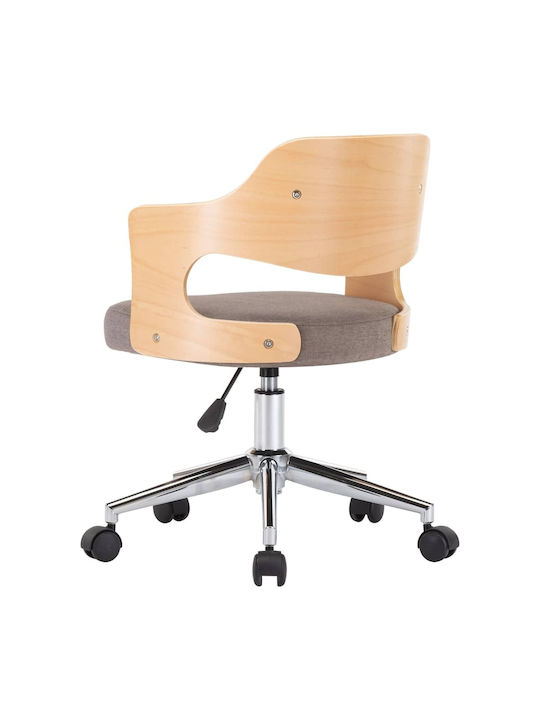 Rotativă Scaun Vizitator cu Brațe & Roți în Culoare Maro 47.5x53x76cm 1buc