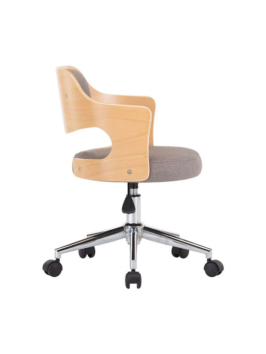 Rotativă Scaun Vizitator cu Brațe & Roți în Culoare Maro 47.5x53x76cm 1buc