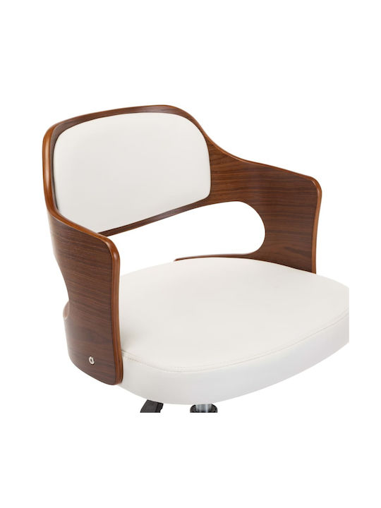 Rotativă Scaun Vizitator cu Brațe & Roți Alb 47.5x53x76cm 2buc
