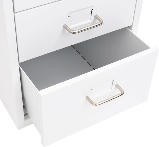 Metallische Büroaufbewahrungsschublade mit Rädern Weiß 28x41x69cm