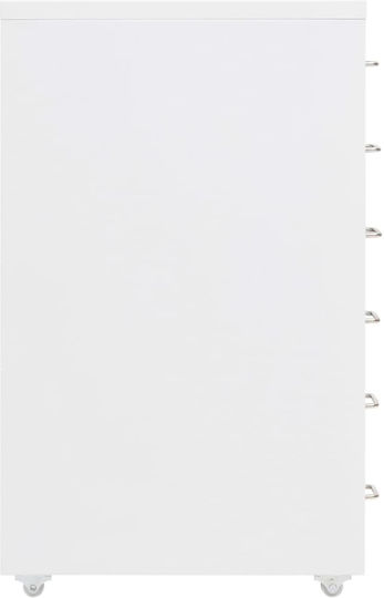 Metallische Büroaufbewahrungsschublade mit Rädern Weiß 28x41x69cm