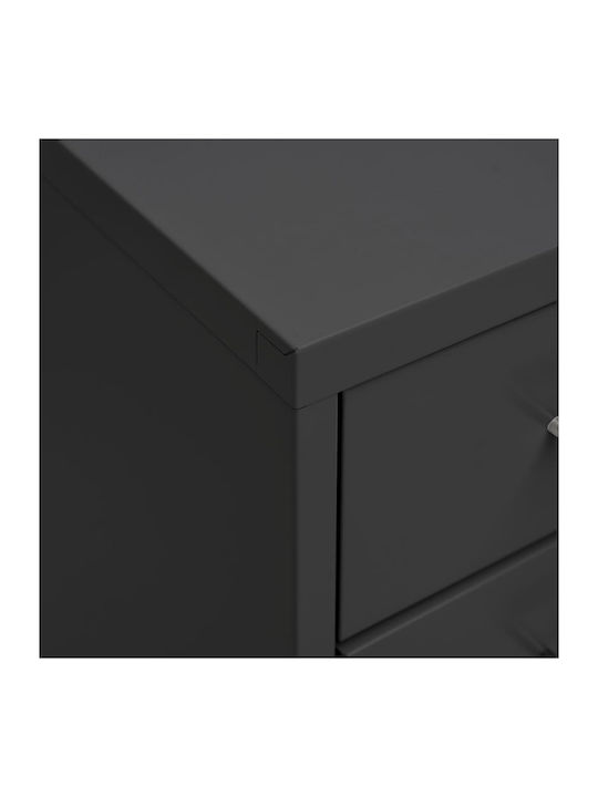 Office Storage Metal Drawer with Wheels & 8 Drawers Ανθρακί L28xW41xH109cm