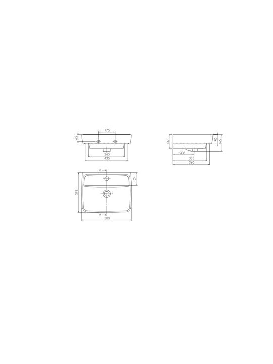 Lavabo Duru 50x40cm