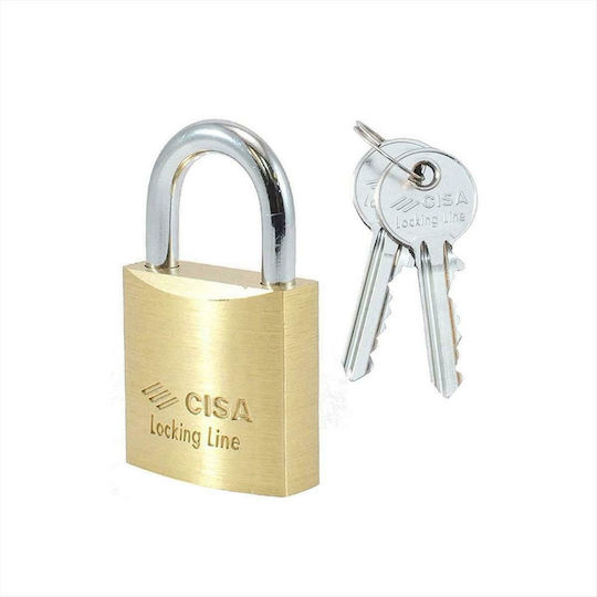 Cisa Steel Padlock Brass with Key 70mm 1pcs