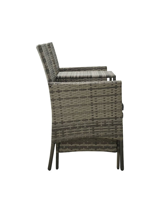 Garden & Outdoor Furniture Set Living Room 3 Pieces Gray with Pillows