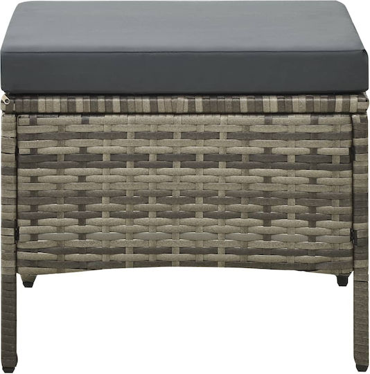 Garden & Outdoor Furniture Set Living Room 3 Pieces Gray with Pillows