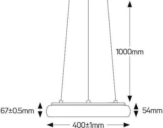 Geyer Висящо осветително тяло Черен 40x6.7x100см.