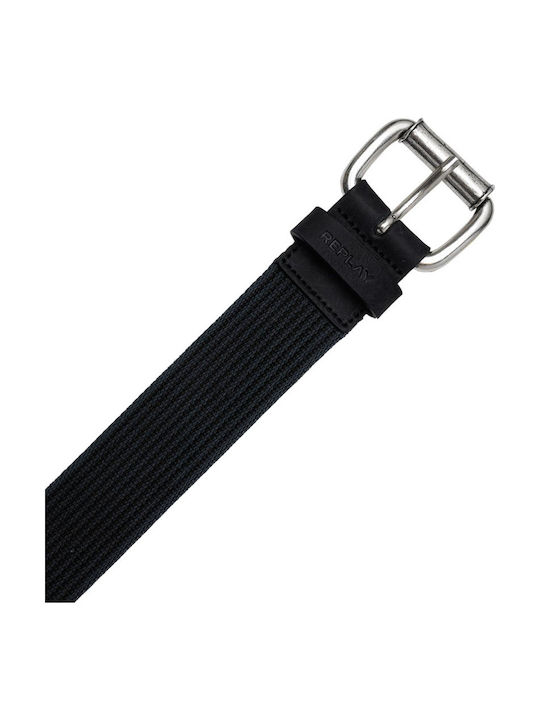 Men's Belt Fabric Webbing Belt Washed Black