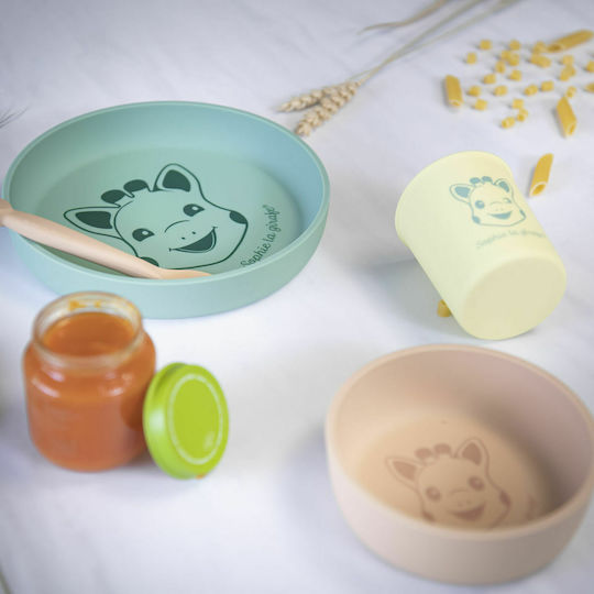 Sophie La Girafe Feeding Set made of Silicone with Non-Slip Base Multicolour 4pcs for 6+ months