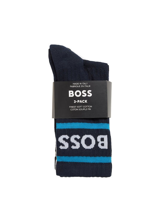 Hugo Boss Herren Einfarbige Socken Black / Navy Blue / White 3Pack