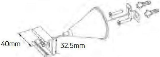 Geyer Mounting Suspension for Lighting Fixtures made of Aluminum White LTHC-W