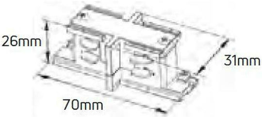 Geyer Track Connector for Spotlights made of Aluminum White LTCM-W