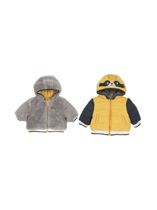 Chicco Kids Quilted Jacket short Double Sided Hooded Yellow