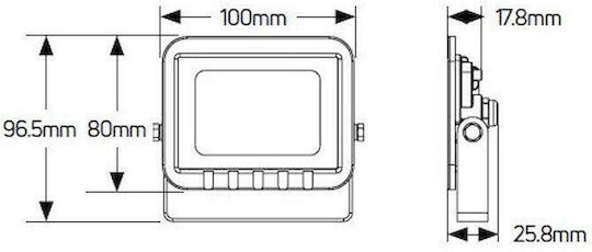 Geyer Στεγανός Προβολέας LED 10W Ψυχρό Λευκό 6500K IP65