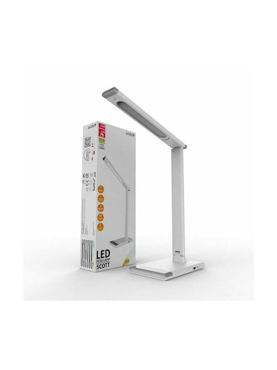 Avide ABLDL-12W-SC-W LED Φωτιστικό Γραφείου Αναδιπλούμενο σε Λευκό Χρώμα