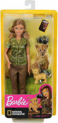Paihnicolampadă National Geographic Κούκλα Φωτογράφος με Λιονταράκι pentru 3+ Ani Barbie