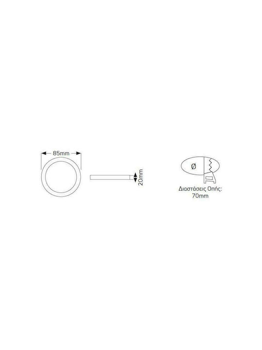 Geyer Rund Kunststoff Einbau Spot mit integriertem LED und Natürliches Weißes Licht 3W 180lm Weiß 85x85cm. 1Stück