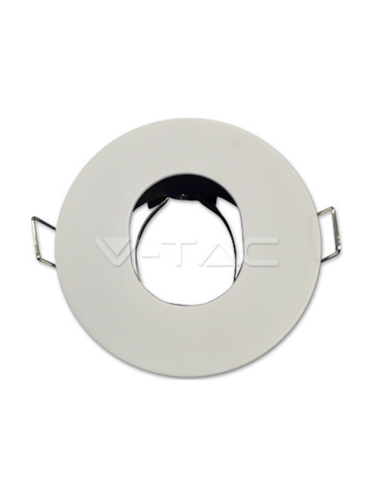 V-TAC Rund Metallisch Rahmen für Spots GU10 MR16 Weiß 8.8x8.8cm. 1Stück