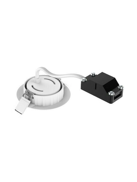 Elvhx Rund Metallisch Einbau Spot mit integriertem LED und Natürliches Weißes Licht Weiß 8x8cm. 1Stück