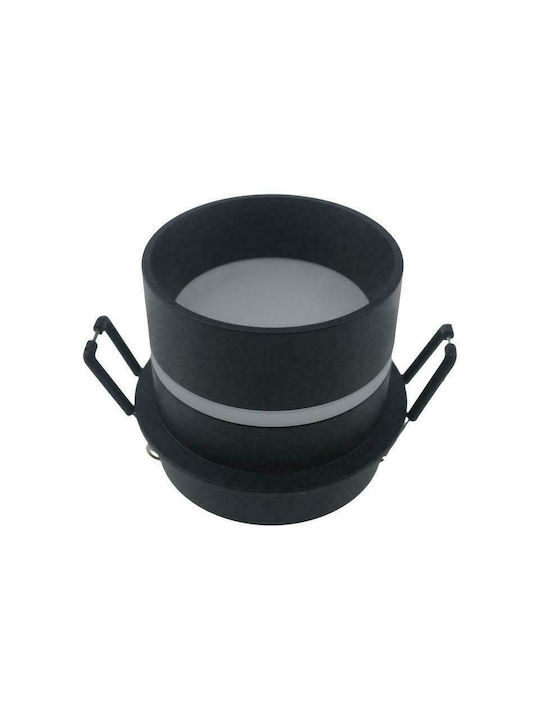 Geyer Round Metallic Recessed Spot with Socket GU10 Black 7.5x7.5cm.