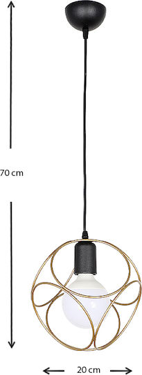 Megapap Lusita Висящо Осветително Тяло Златист с Цокъл E27 20x20x70см.