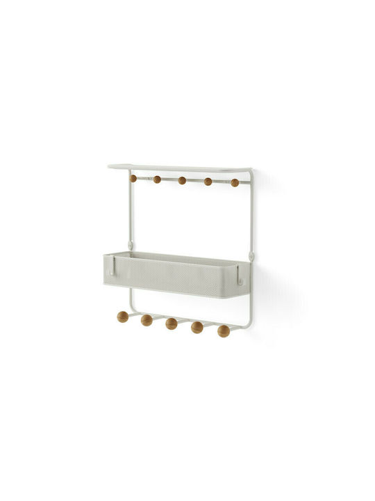 Umbra Metal Wall Hanger 10 Hooks White 31x10x32cm