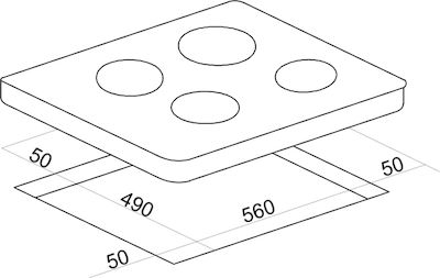 Davoline IND 7204 Επαγωγική Εστία Αυτόνομη με Λειτουργία Κλειδώματος 59x52εκ.