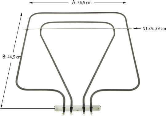Miele Ersatz-Backofenheizung Kompatibel mit Miele 44.5x36.5cm