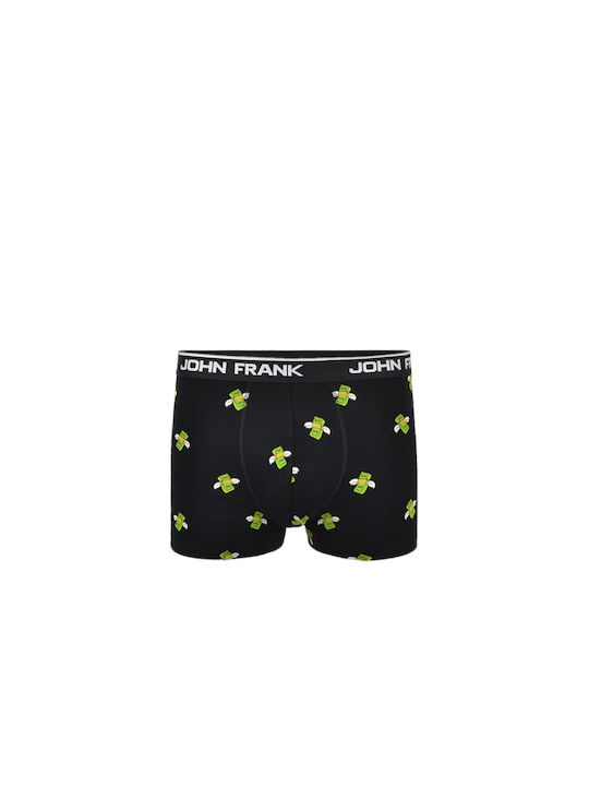 John Frank Money Flies Herren Boxershorts Schwarz mit Mustern 1Packung