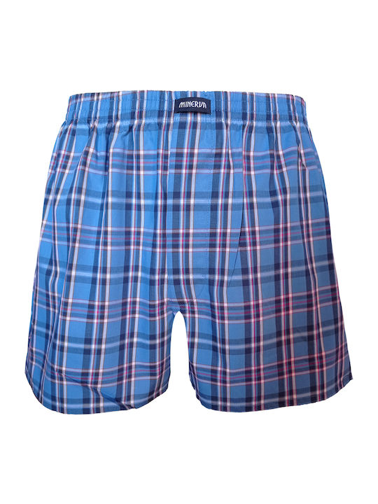 90-23074 Men's Boxers Blue / Orange Checkered 2Pack 90-23074-006