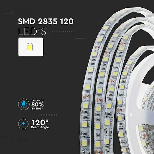 V-TAC Αδιάβροχη Ταινία LED 24V Φυσικό Λευκό Φως 10m Τύπου SMD2835