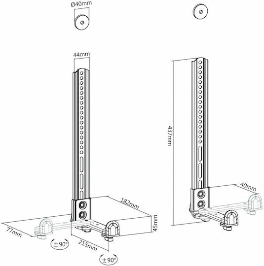 Reflecta Speaker Stands Wall Mounted SBH114 Set Of 2 Pieces In Black Colour