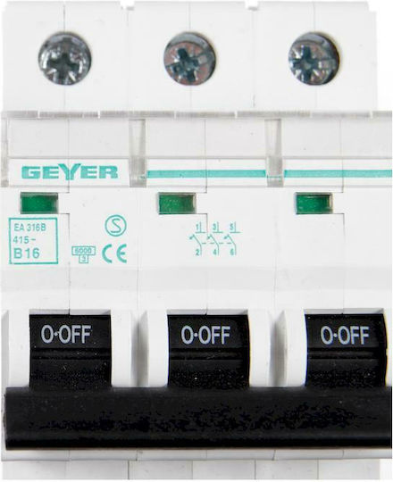 Geyer Automatischer Schutzschalter 16A Dreipolig AC EA316B