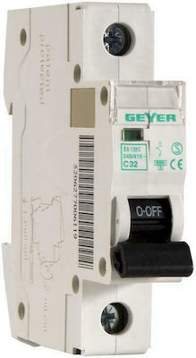 Geyer 1-Pole Automatic Circuit Breaker 32A Καμπύλης C EA132C