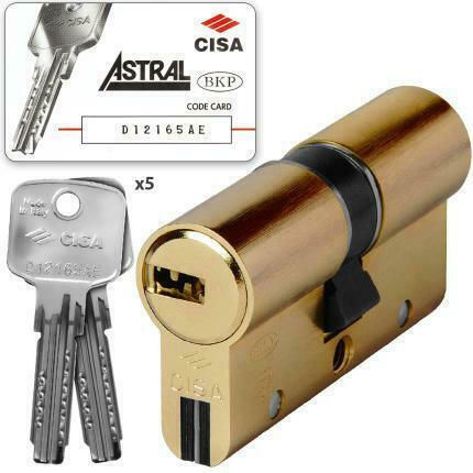 Cisa Cilindru de Încuietoare De Securitate Astral S 80mm (40-40) cu 5 Chei Auriu