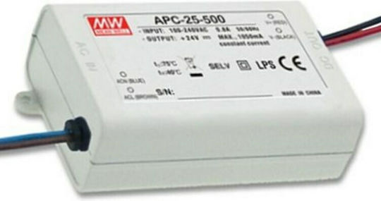 Mean Well APC25-500 LED Power Supply IP42 Power 25.2W with Output Voltage 50V 2pcs
