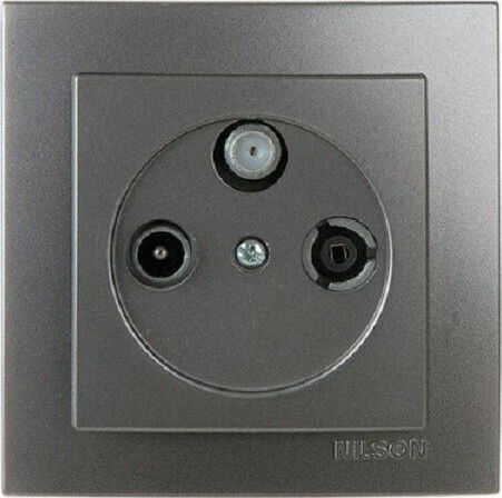 Nilson TV, Satellite, and Radio Antenna Socket Aerial in Gray color 24161038