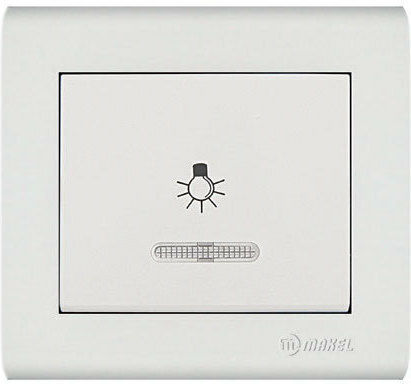 Makel Manolya Complete Wall Push Staircase Button with Frame Μονό Φωτεινό White 41001124