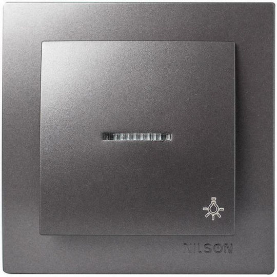 Nilson Knopf Treppe mit Kontrollleuchte in Silber Farbe 24161006