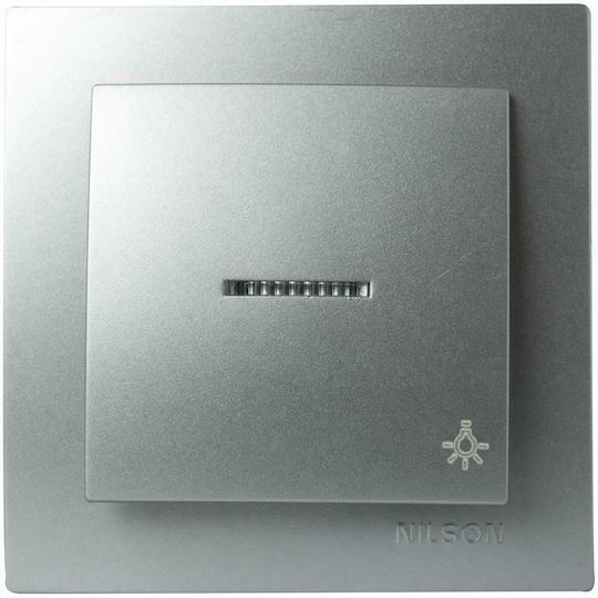 Nilson Knopf Treppe mit Kontrollleuchte in Silber Farbe 24131006