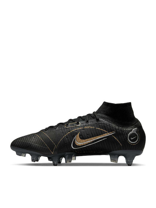 Nike Mercurial Superfly 8 Elite Fußballschuhe mit Stollen Black / Metallic Silver / Medium Ash / Metallic Gold