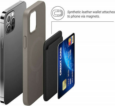 KWmobile PU Leather MagSafe Θήκη Καρτών σε Μαύρο χρώμα