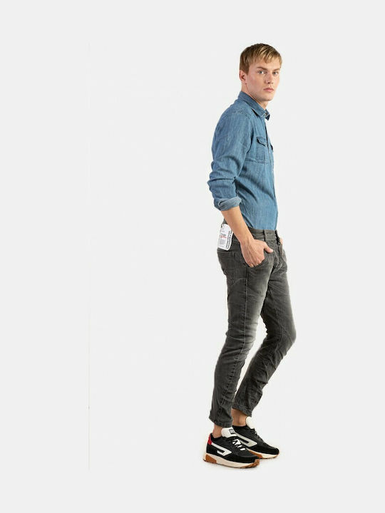 Namos Ανδρικό Παντελόνι Τζιν Ελαστικό με Skinny Εφαρμογή Γκρι
