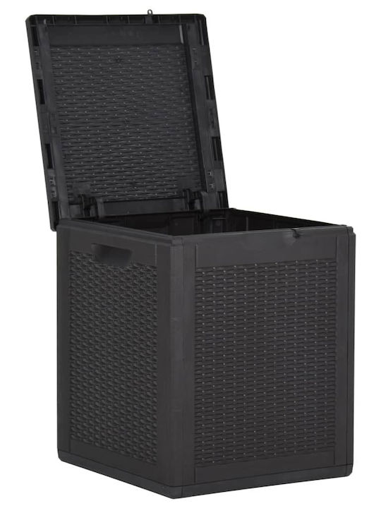 vidaXL Cutie de depozitare pentru exterior din polipropilenă 90lt Negru L43xW44xH51buc