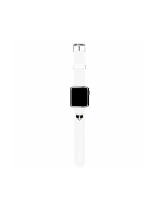Karl Lagerfeld Choupette Head Armband Silikon Weiß (Apple Watch 38/40/41/42mm) KLAWMSLCW