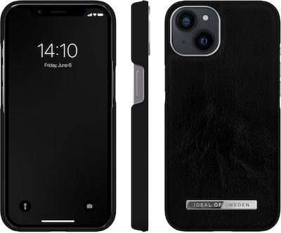 iDeal Of Sweden Atelier Synthetic Leather Back Cover Glossy Black Silver (iPhone 13)