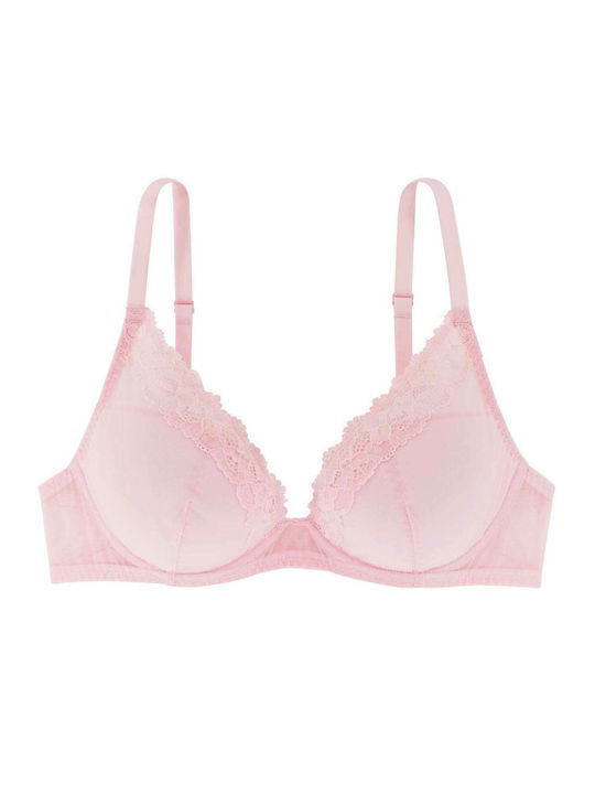 Bra with Light Padding Underwire Grey/Pink